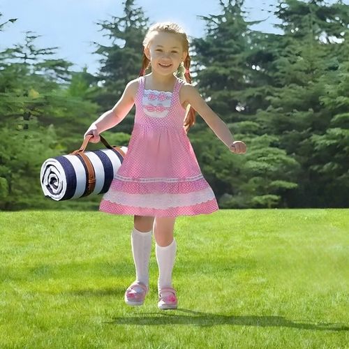 Mata koc plażowy piknikowy izolacja 200x200 duży wodoodporny składany pasy na Arena.pl