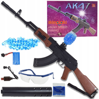 KARABINEK AUTOMAT NA KULKI ŻELOWE PISTOLET DUŻY AK47 ZABAWKA USB AKU