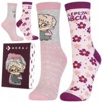 Zestaw skarpetek damskich Najlepsza Babcia 2-pak WIELOKOLOROWY MORAJ 35-38