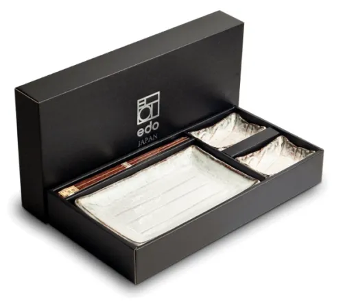 Zestaw do sushi Tsuno Kremowo-Szary, 6 elementów - Edo Japan na Arena.pl