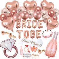 ZESTAW WIECZÓR PANIEŃSKI BALONY SZARFA ZŁOTY RÓŻ DEKORACJE BALON GIRLANDA