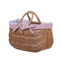 WIKLINOWA TORBA NA ROWER KOSZ NA ROWER Z OBSZYCIEM 43X21 H27/35 CM