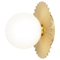 Ścienny kinkiet kula Marbella W01401AU Cosmolight muszla szkło złoty biały