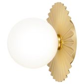 Ścienny kinkiet kula Marbella W01401AU Cosmolight muszla szkło złoty biały