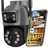 PODWÓJNA OBROTOWA KAMERA WIFI SMART ZEWNĘTRZNA 8MPX UHD DETEKCJA ALARM PUSH