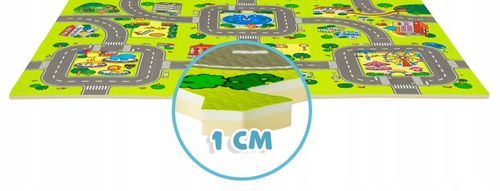 MATA PIANKOWA EDUKACYJNA PUZZLE GRUBE 1 CM MIASTO ULICE DROGI DLA DZIECI na Arena.pl