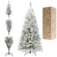 Choinka sztuczna 220 cm świerk premium ośnieżony jak żywy, nowoczesny, ze stojakiem