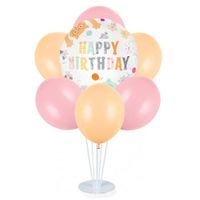Zestaw balonów na stojaku Happy Birthday Kotki
