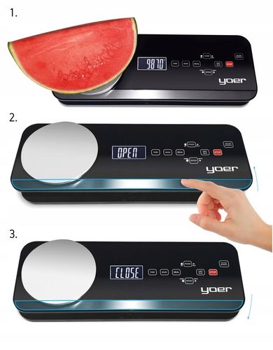 Zgrzewarka próżniowa Pakowarka żywności Yoer AUTOMATYCZNA +Pojemniki +WAGA na Arena.pl