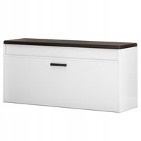 Szafka na buty biała z siedziskiem schowkiem duża 2 półki otwierana 100 cm