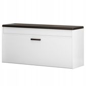 Szafka na buty biała z siedziskiem schowkiem duża 2 półki otwierana 100 cm