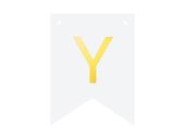 Baner DIY, 16 cm, biały, literka "Y" [stwórz swój baner]