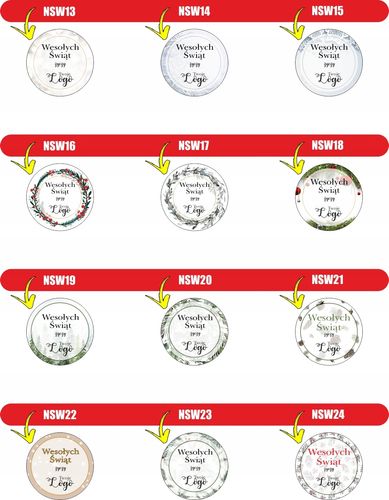naklejki ŚWIĄTECZNE z życzeniami do prezentów na paczki z twoim LOGO 100szt na Arena.pl