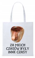 Nosacz Janusz Polak Torba Eco Biała Shopper Z Nadrukiem Ze Zdjęciem