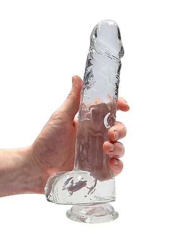9"" / 23 cm realistic dildo with balls - transparent na Arena.pl