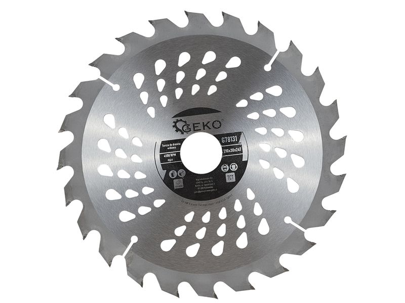 PIŁA TARCZA WIDIOWA DO CIĘCIA DREWNA 210x30 24 ZĘBY TNĄCE GEKO G78131 zdjęcie 2