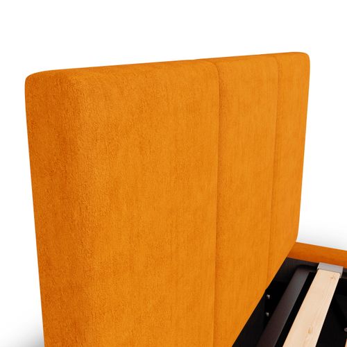 ŁÓŻKO POJEDYNCZE 90x200cm ŁÓŻKO TAPICEROWANE Z POJEMNIKIEM ŻÓŁTE na Arena.pl