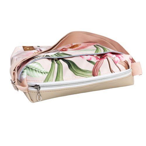 Torebka Na Ramię z Motywem Kwiatów i Beżową Ekoskórą – Handmade na Arena.pl