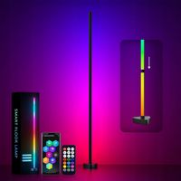 Lampa podłogowa Zintegrowane źródło LED Czarna Bluetooth