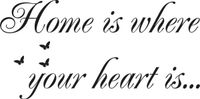 100X50CM HOME IS WHERE YOUR HEART IS NAKLEJKA