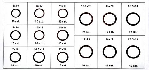 ZESTAW PODKŁADEK MIEDZIANYCH PODKŁADKI MIEDZIANE 150 SZT ZESTAW na Arena.pl