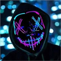 MASKA LED Halloween ŚWIECĄCA maska cosplay HALLOWEEN Purge led