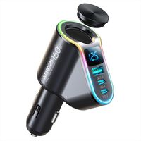 4w1 szybka ładowarka samochodowa usb-a 2x usb-c pd 150w czarna