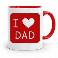 Kubek Czerwony Dla Taty Ojca I Love Dad Prezent Z Nadrukiem Ze Zdjęciem