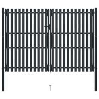 Dwuskrzydłowa brama ogrodzeniowa, stal, 306x200 cm, antracytowa