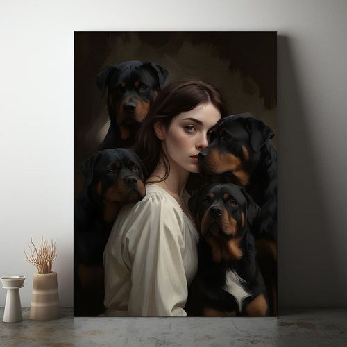 Obraz na płótnie psy portret rottweiler 50x70 cm na Arena.pl