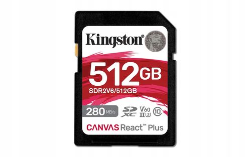 Karta SD Kingston 512GB SDXC Canvas React Plus UHS-II V60 4K na Arena.pl