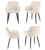 Krzesło tapicerowane velvet beżowe MARIA3 paski loft glamour do salonu