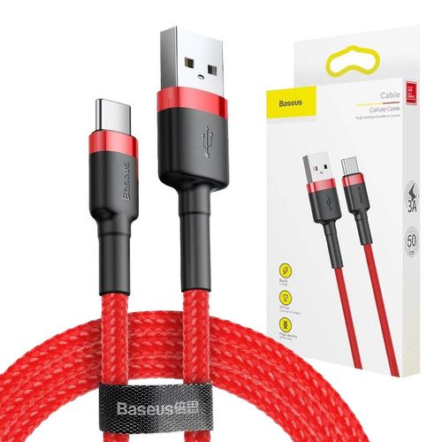 kabel usb do usb-c baseus cafule 3a 0.5m (czerwony) na Arena.pl