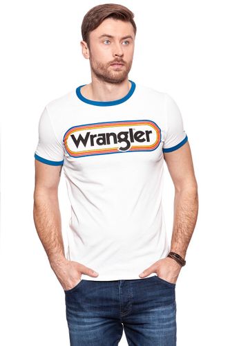 WRANGLER LOGO RINGER TEE OFFWHITE W7B68FQ02 L na Arena.pl