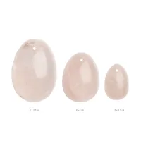 la gemmes yoni egg set rose quartz - zestaw  rożowego kwarcu 3 rozmiary