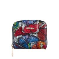 Skórzany portfel damski kolorowy motyle granatowy BajuBaj PD1023s13 RFID