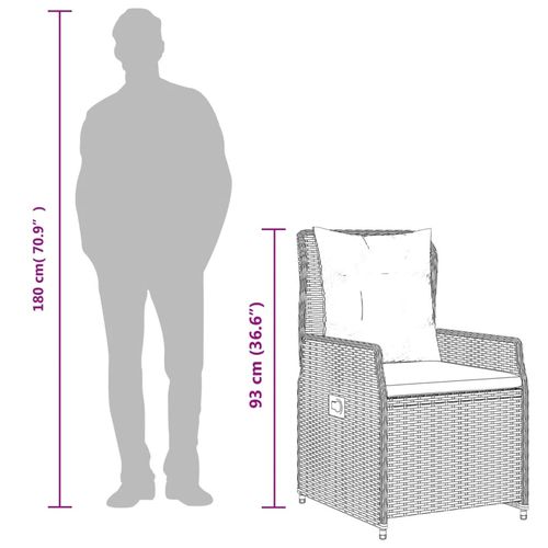 7-cz. zestaw mebli ogrodowych z poduszkami, szary, rattan PE na Arena.pl