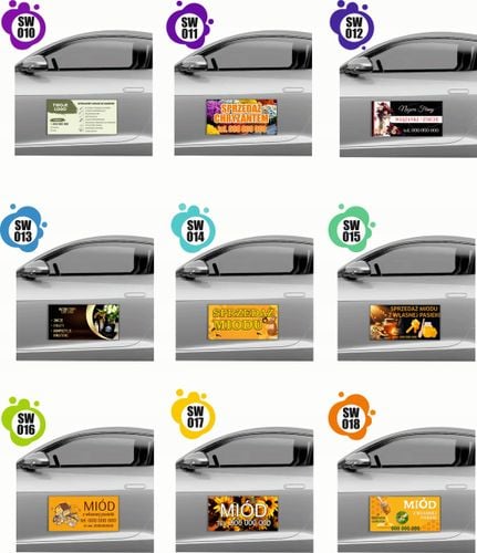 MAGNES na samochód reklamowy MATA MAGNETYCZNA 30x60 MIÓD PRODUKTY PSZCZELE na Arena.pl