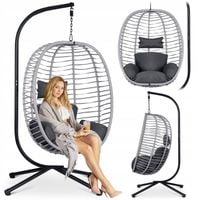 FOTEL WISZĄCY BUJANY OGRODOWY HUŚTAWKA KOSZ KOKON SKŁADANY