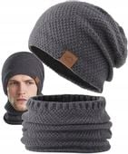 Ciepły Męski Zimowy Komplet Czapka Komin Na Zimę