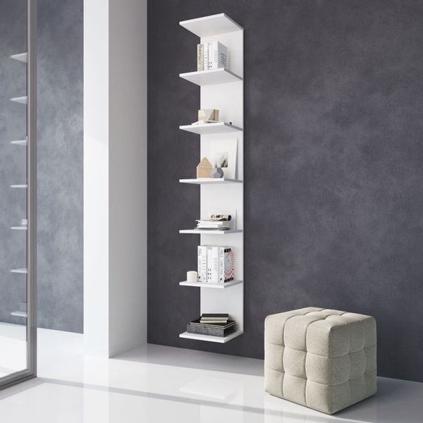 Półka ścienna biały kolor 190 cm regał do salonu zdjęcie 2