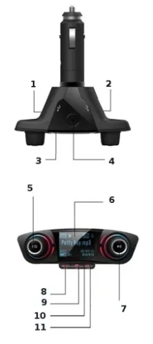 TRANSMITER FM BLUETOOTH 5.0 USB MULTIMEDIALNY 8w1 na Arena.pl