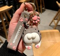 Brelok do kluczy Torebki zawieszka pupa kota tygrysa F28_Szary