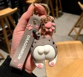 Brelok do kluczy Torebki zawieszka pupa kota tygrysa F28_Szary