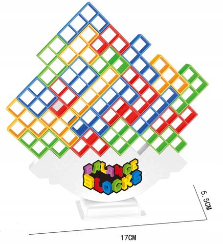 TETRIS Balance Blocks UKŁADANKA GRA LOGICZNA ZRĘCZNOŚĆIOWA wieża 64el na Arena.pl