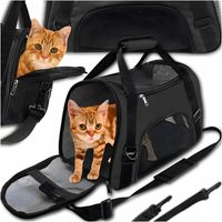 TRANSPORTER DLA KOTA PSA KRÓLIKA SOLIDNA TORBA PODRÓŻNA DLA ZWIERZĄT CZARNA