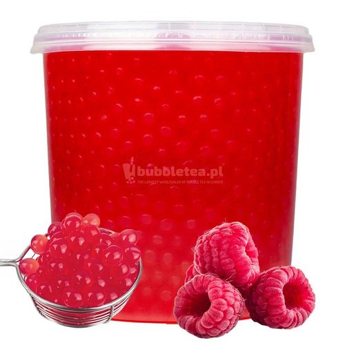 Kulki do Bubble Tea MALINA 3,4 kg | Popping boba kawior o smaku owocowym na Arena.pl