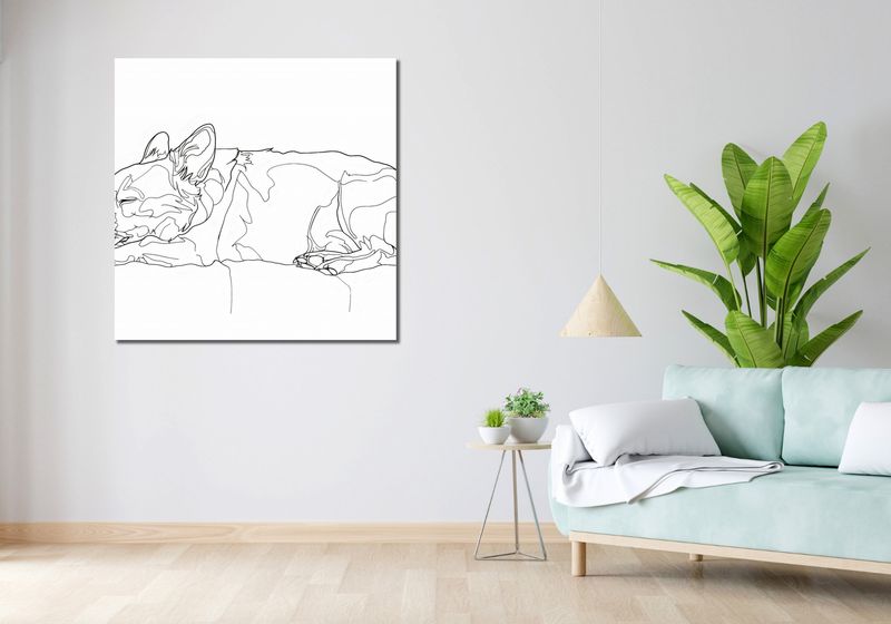 Obraz 100x100cm Śpiący Psiak zdjęcie 2