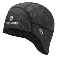 Czapka rowerowa zimowa pod kask z otworami na okulary - szara