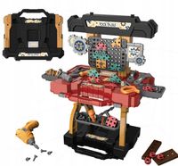 DUŻY ZESTAW NARZĘDZIOWY W WALIZCE STÓŁ WARSZTATOWY WIERTARKA ELEKTRYCZNA